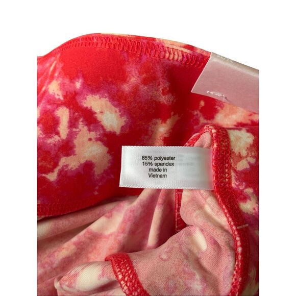 NEW LIVI High Rise Wicking Capri Legging Strappy Hem Tie Dye 34 36 Pink Red - Picture 8 of 12